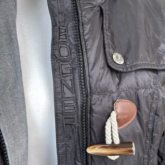 Bogner NWOT Down-Filled Quilted Toggle Jacket with Logo Patch Black/Brown Size 8 - Picture 10 of 15